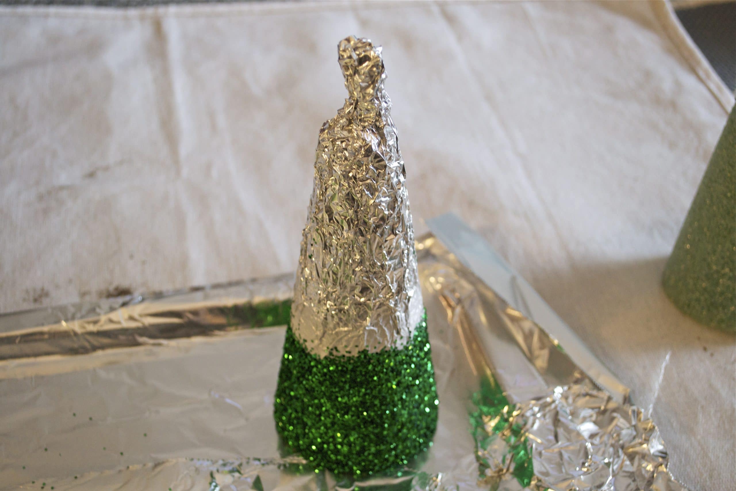 DIY Color Blocked Glitter Christmas Trees - A Dash of Megnut