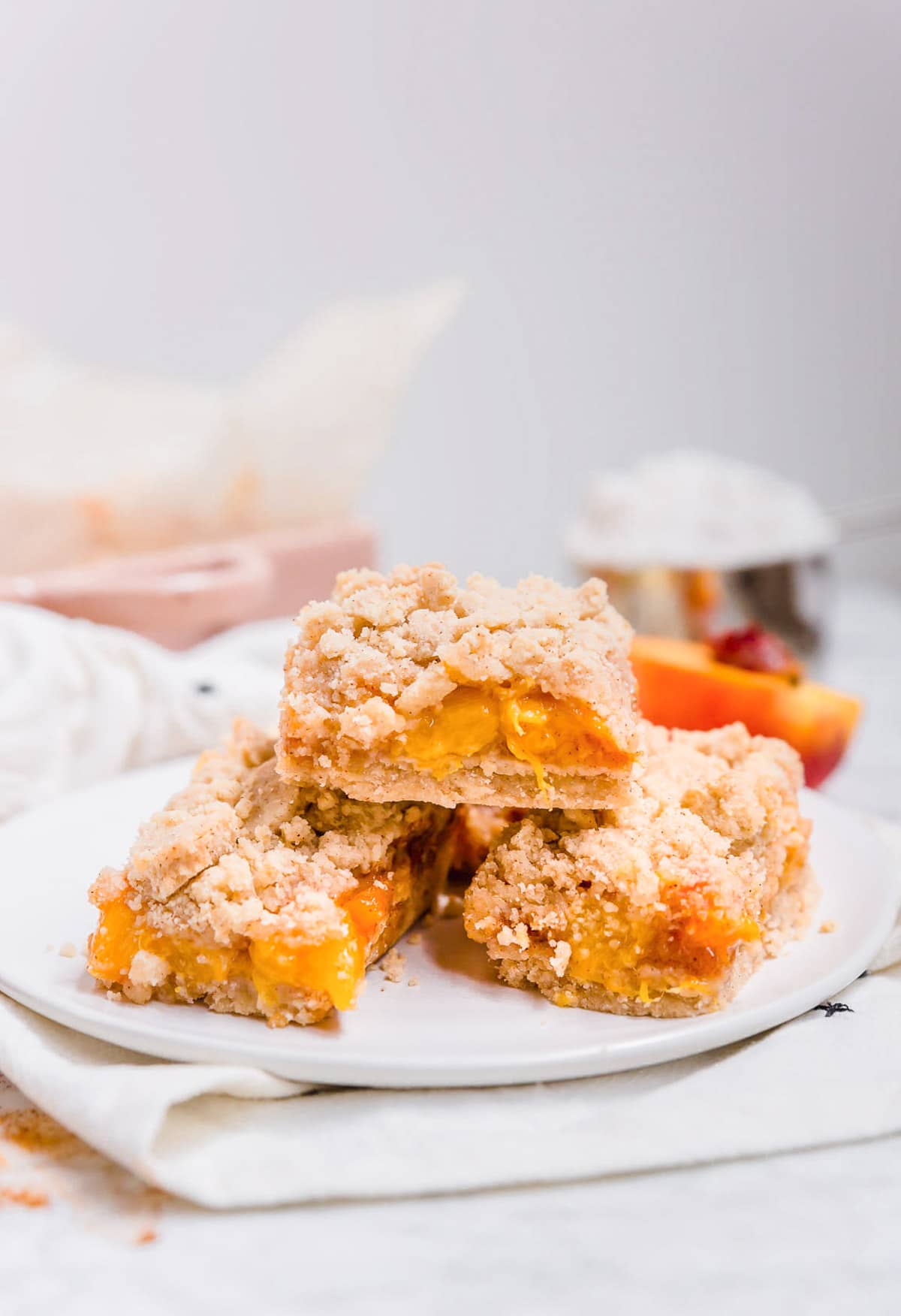 Gluten-Free Peach Crumb Bars – Dairy-Free and Vegan