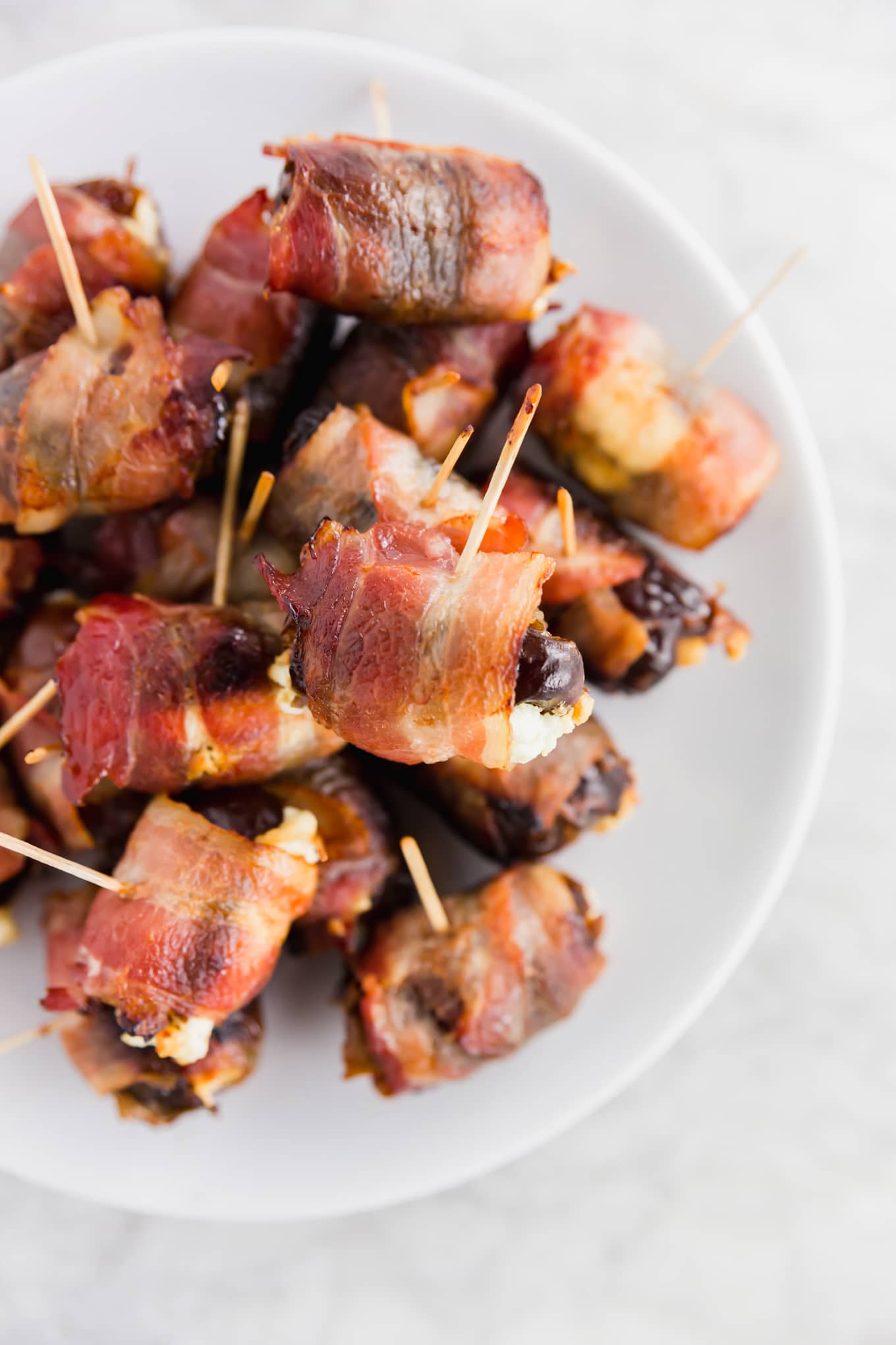 Bacon Wrapped Dates with Goat Cheese