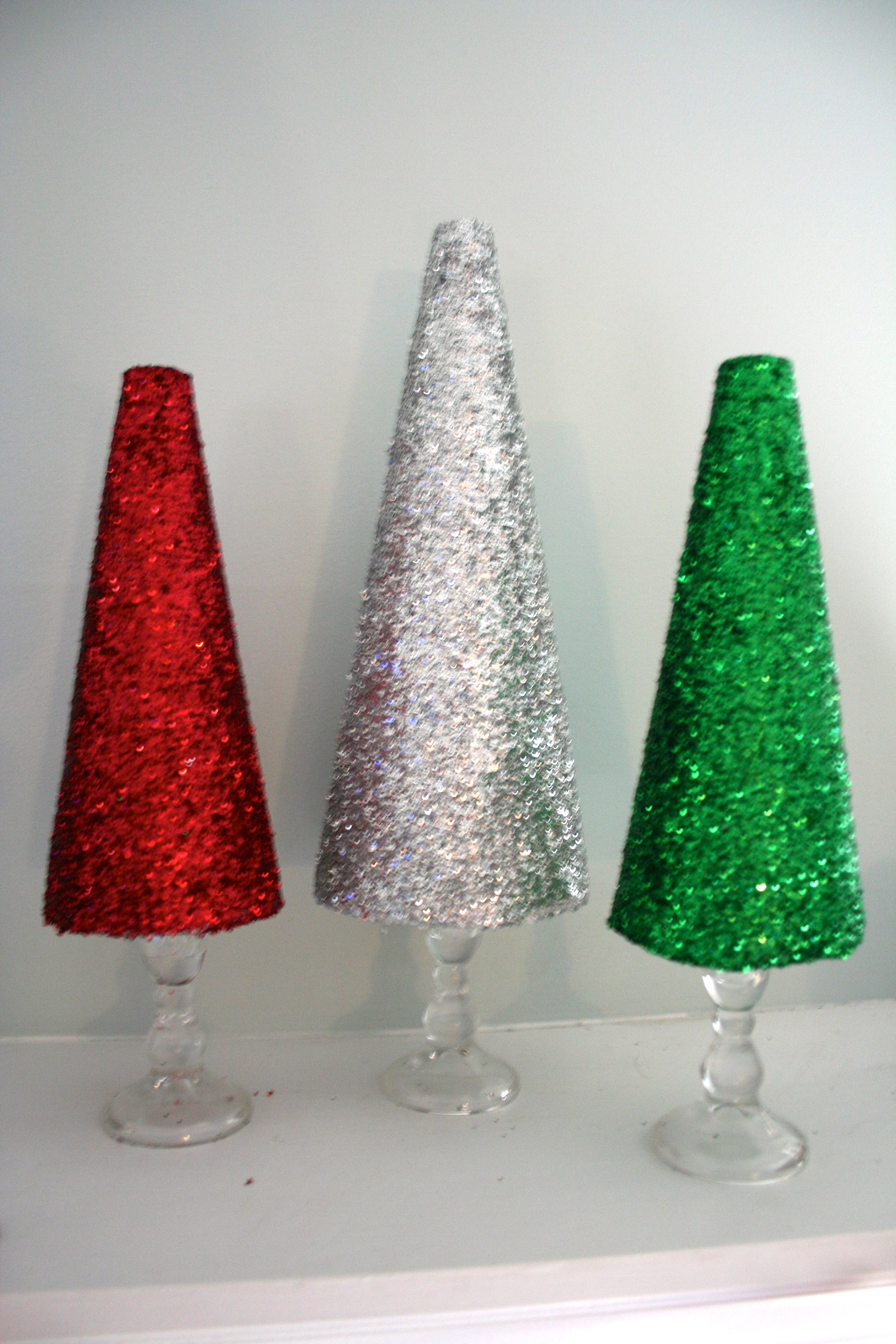 DIY Glitter Christmas Trees