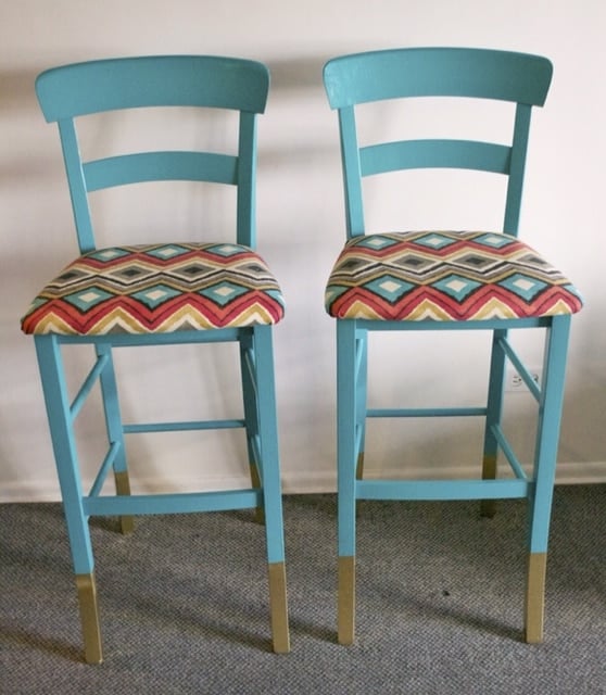 DIY Gold Dipped Bar Stools