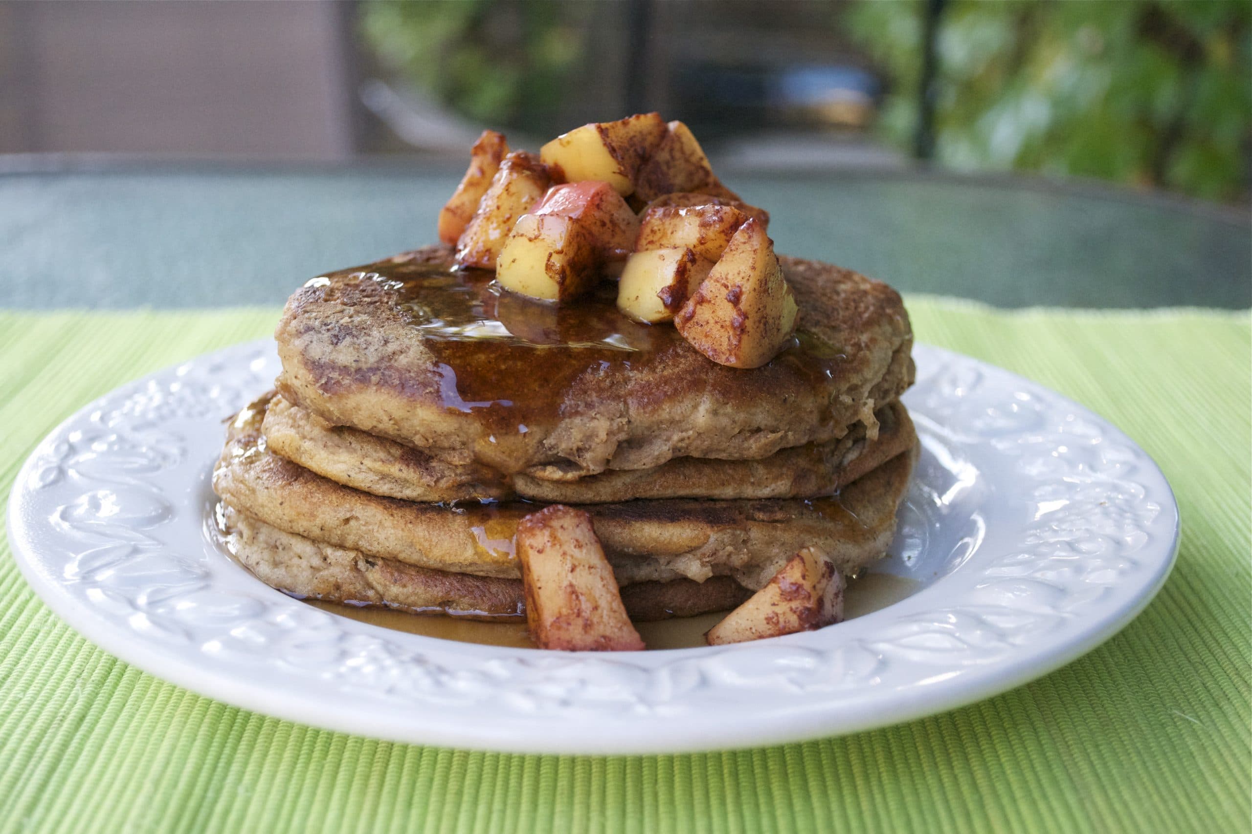 Apple Cider Pancakes with Cinnamon Apples {Gluten-Free}