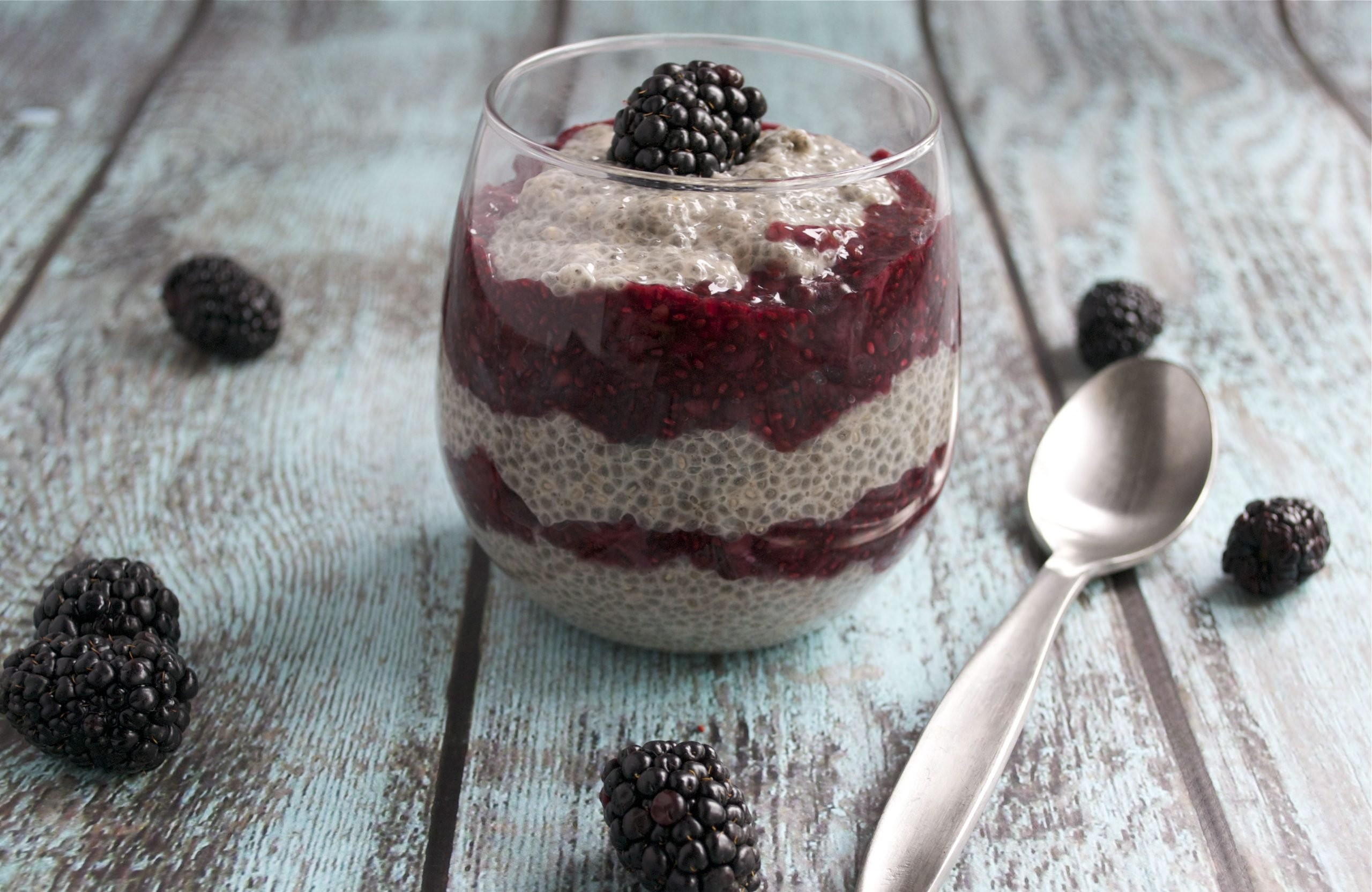 Chia Seed Pudding with Blackberry Chia Compote
