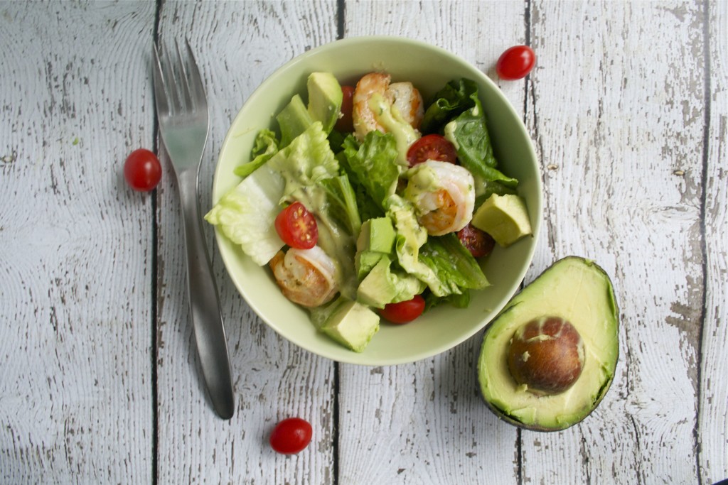 Cilantro Lime Shrimp Salad With Avocado Dressing Gf Df Sf