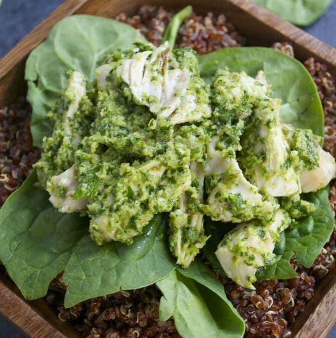 Chicken Pesto Quinoa Bowls A Dash of Megnut
