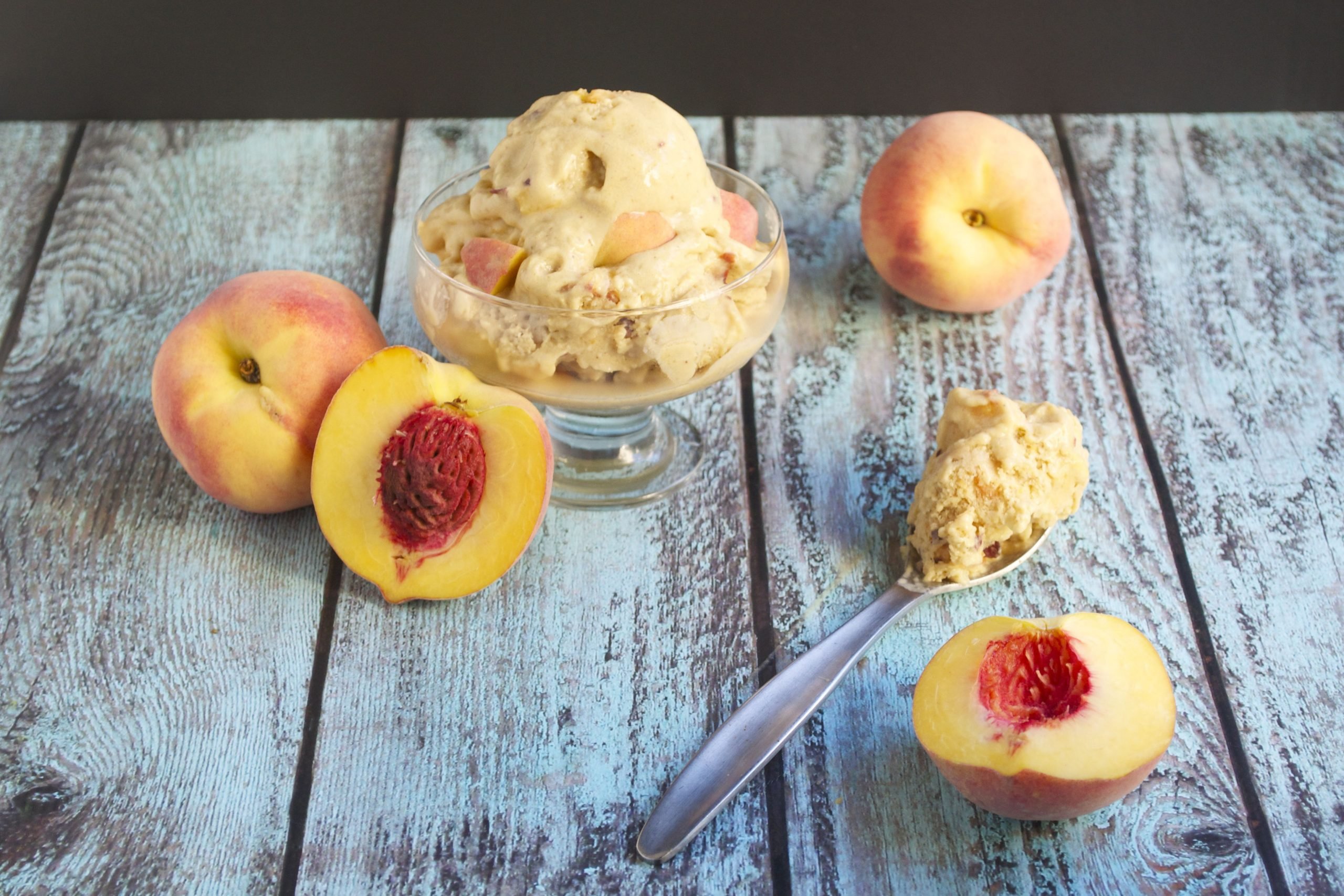 Vegan Peach Ice Cream (GF, DF, V, RSF) - A Dash of Megnut