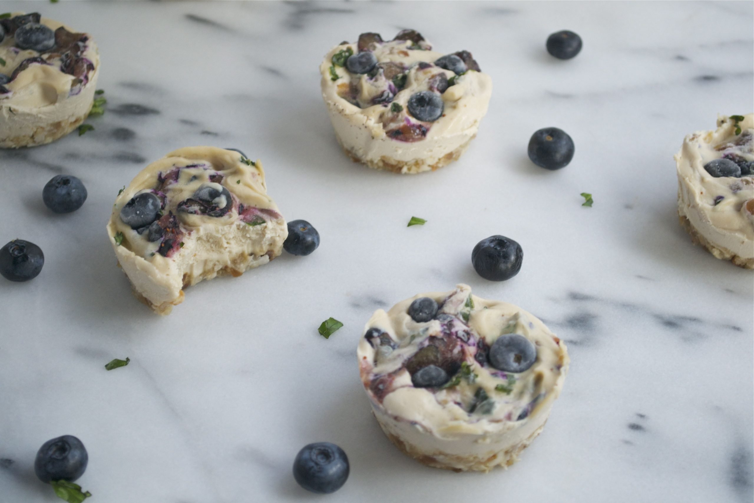 Vegan Blueberry and Basil Cheesecake (GF, V, DF, RSF) - A Dash of Megnut