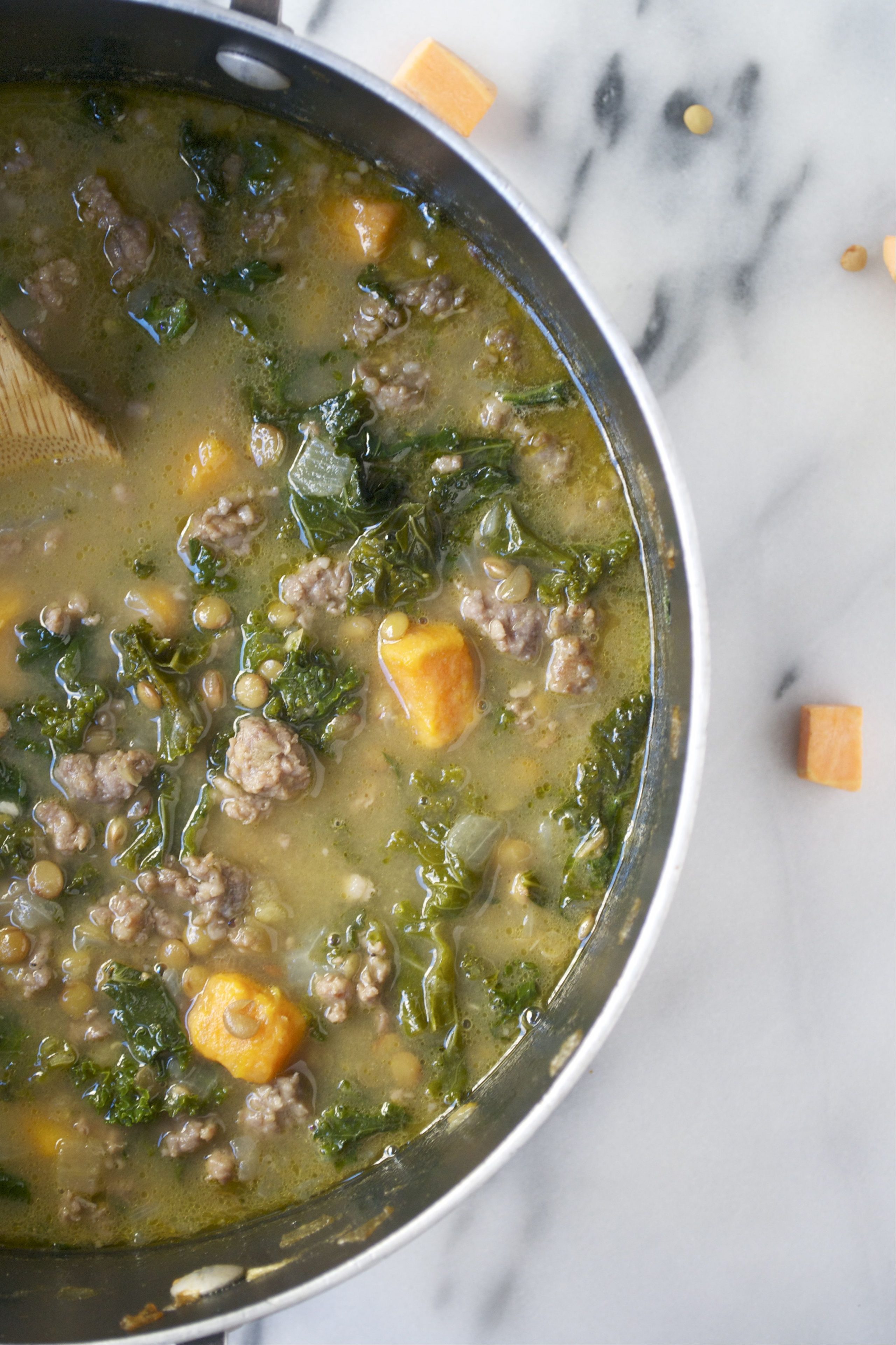 Sausage Kale and Lentil Soup (GF, DF) A Dash of Megnut