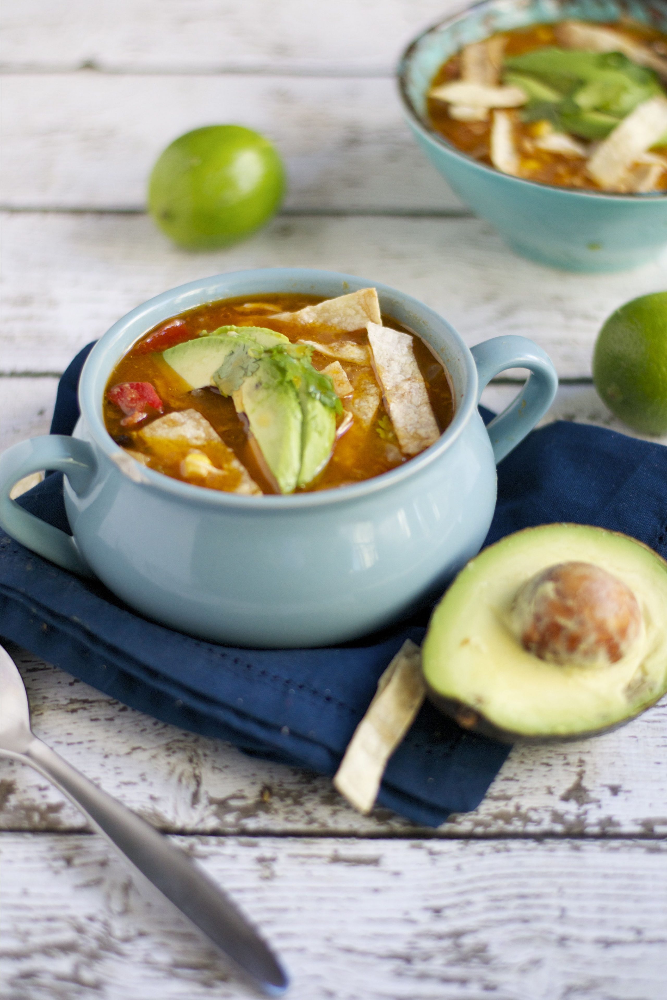 Crock-pot Chicken Tortilla Soup (GF, DF) - A Dash of Megnut