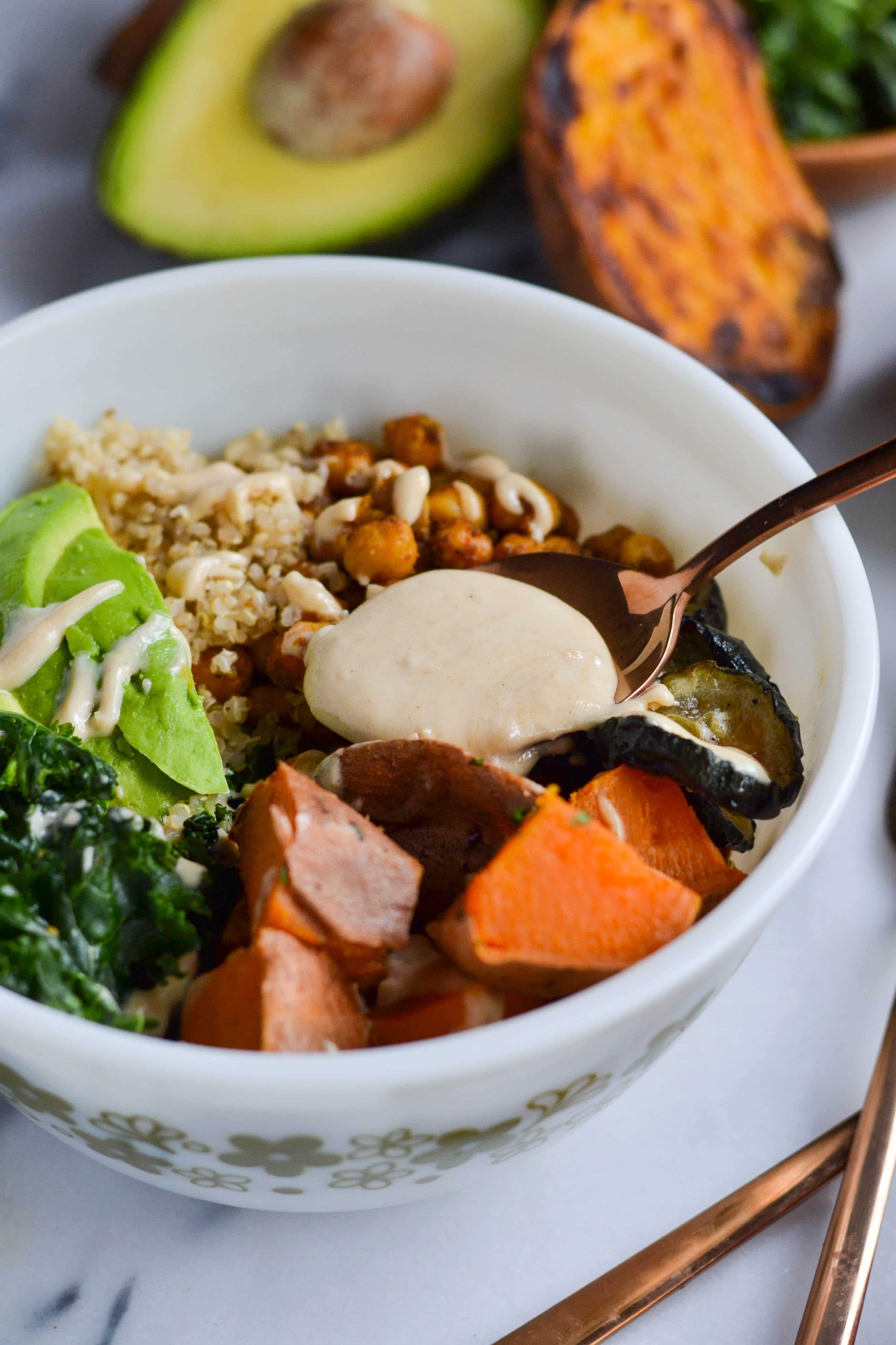 Curried Chickpea and Sweet Potato Quinoa Power Bowl (GF, DF, V) A