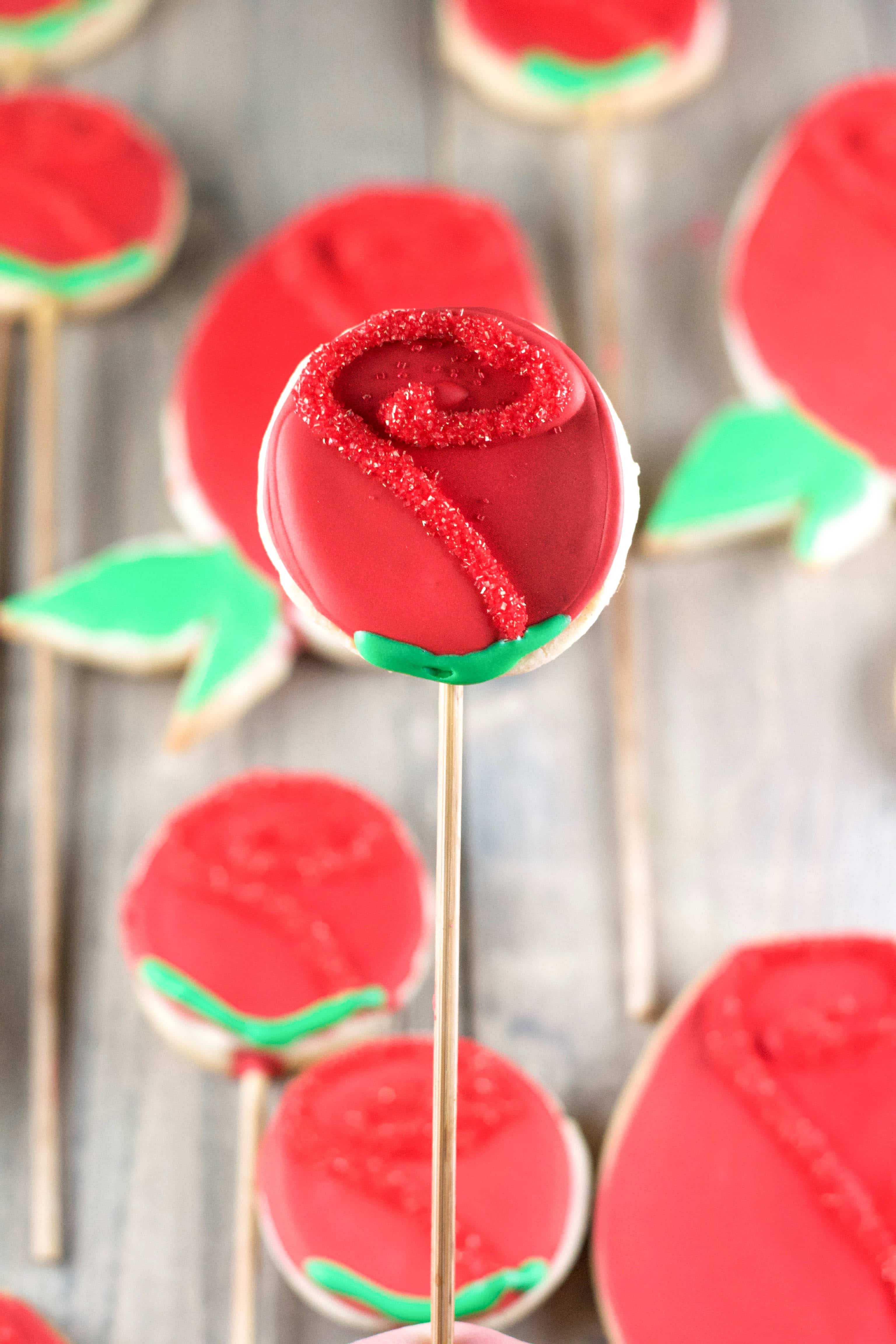 Gluten-Free Rose Sugar Cookie Pops
