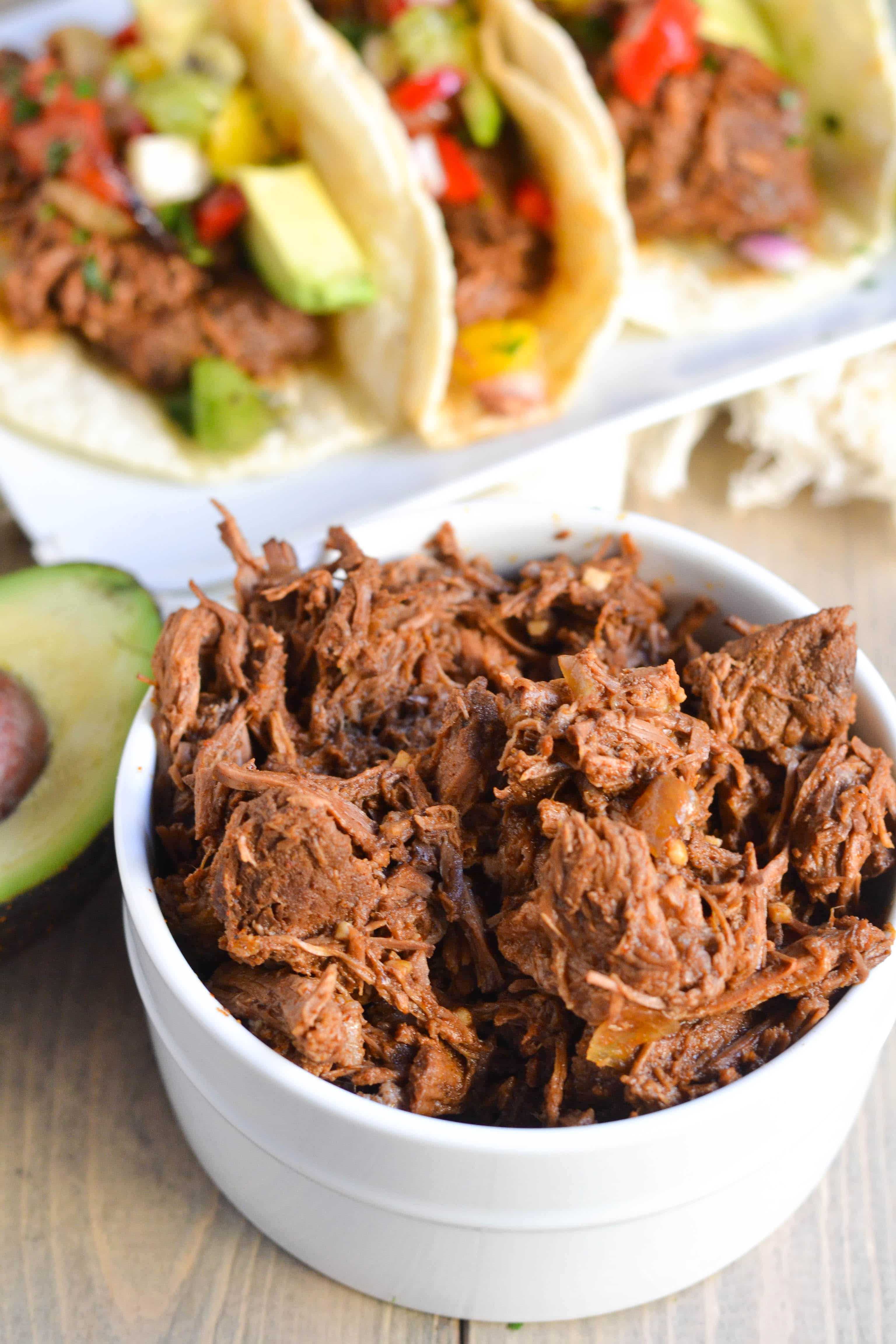Crock Pot Shredded Beef Tacos (GF, DF) A Dash of Megnut A Dash of