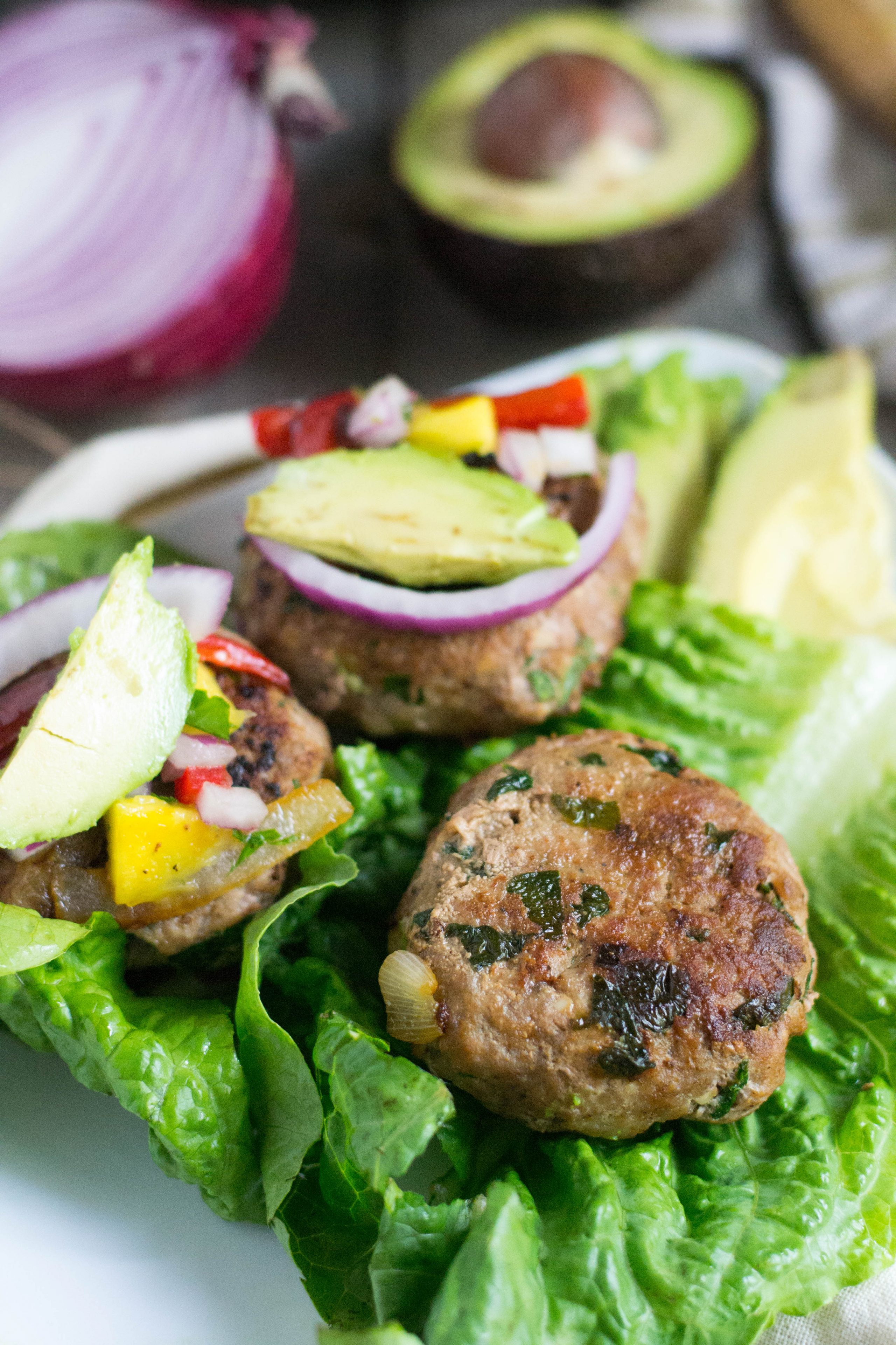 Spinach Garlic Turkey Burgers