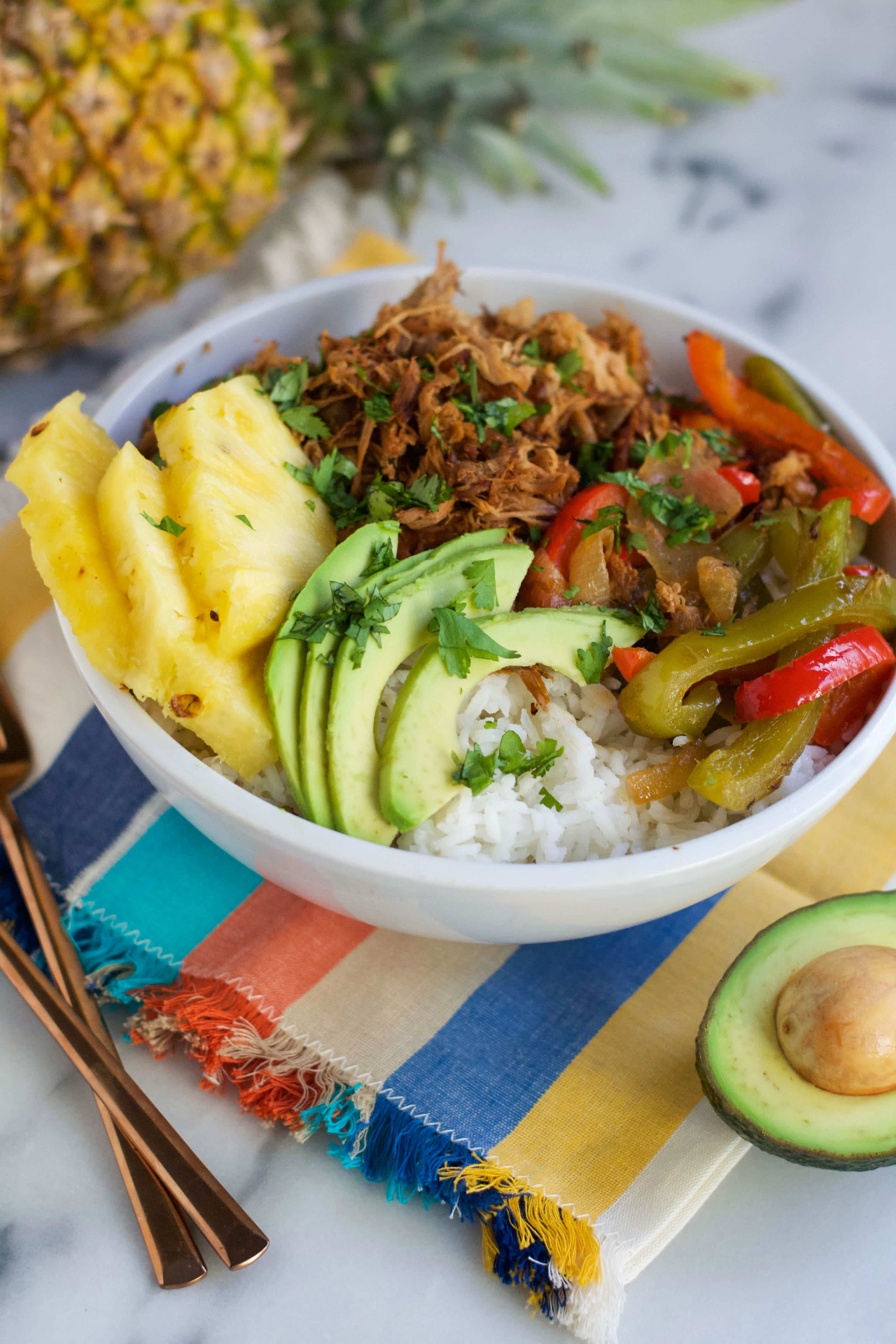Crock Pot Pineapple Pork Burrito Bowl A Dash of Megnut