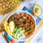 Crock Pot Pineapple Pork Burrito Bowls (GF, DF) - A Dash of Megnut