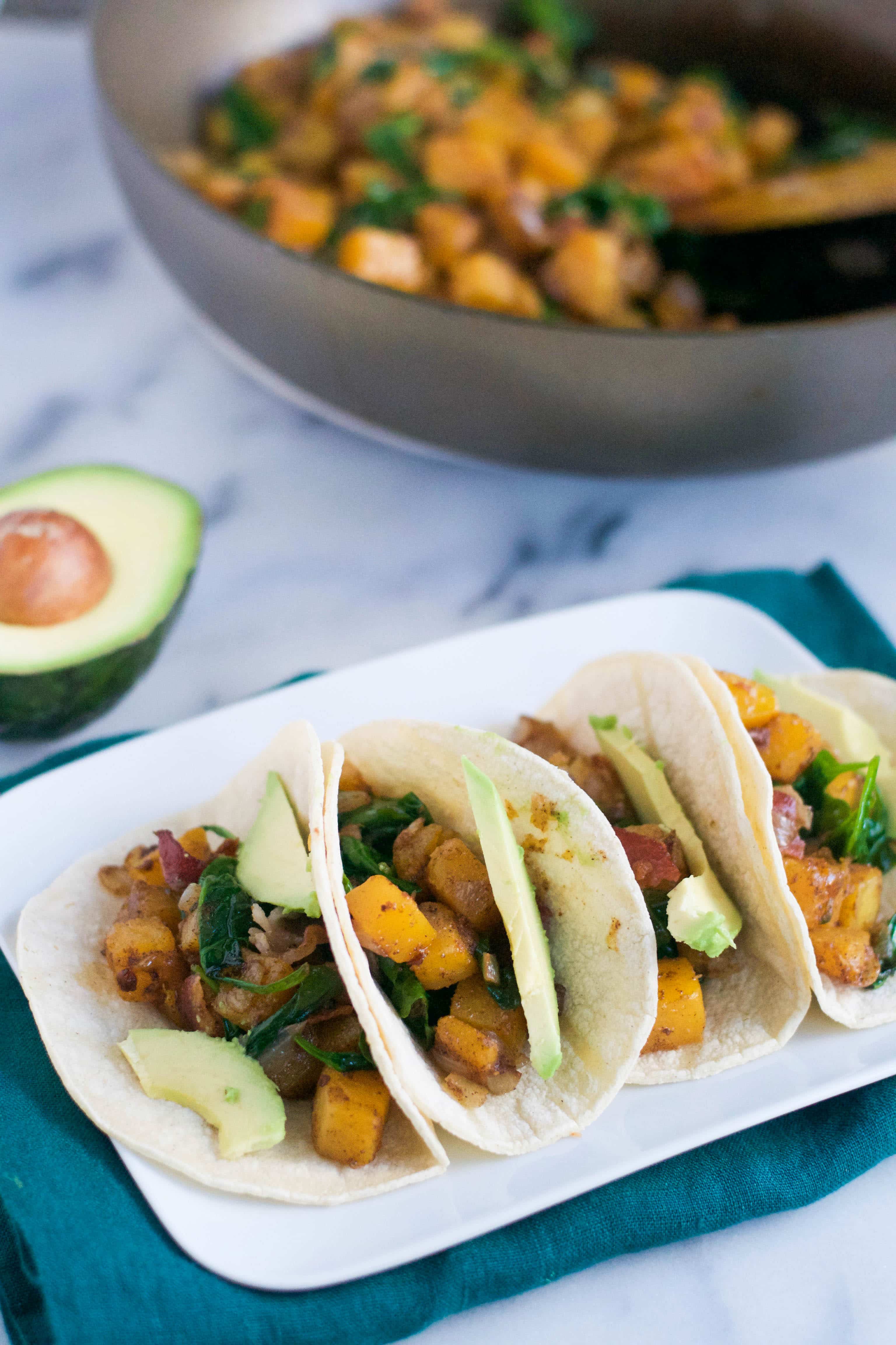 Bacon Butternut Squash Tacos