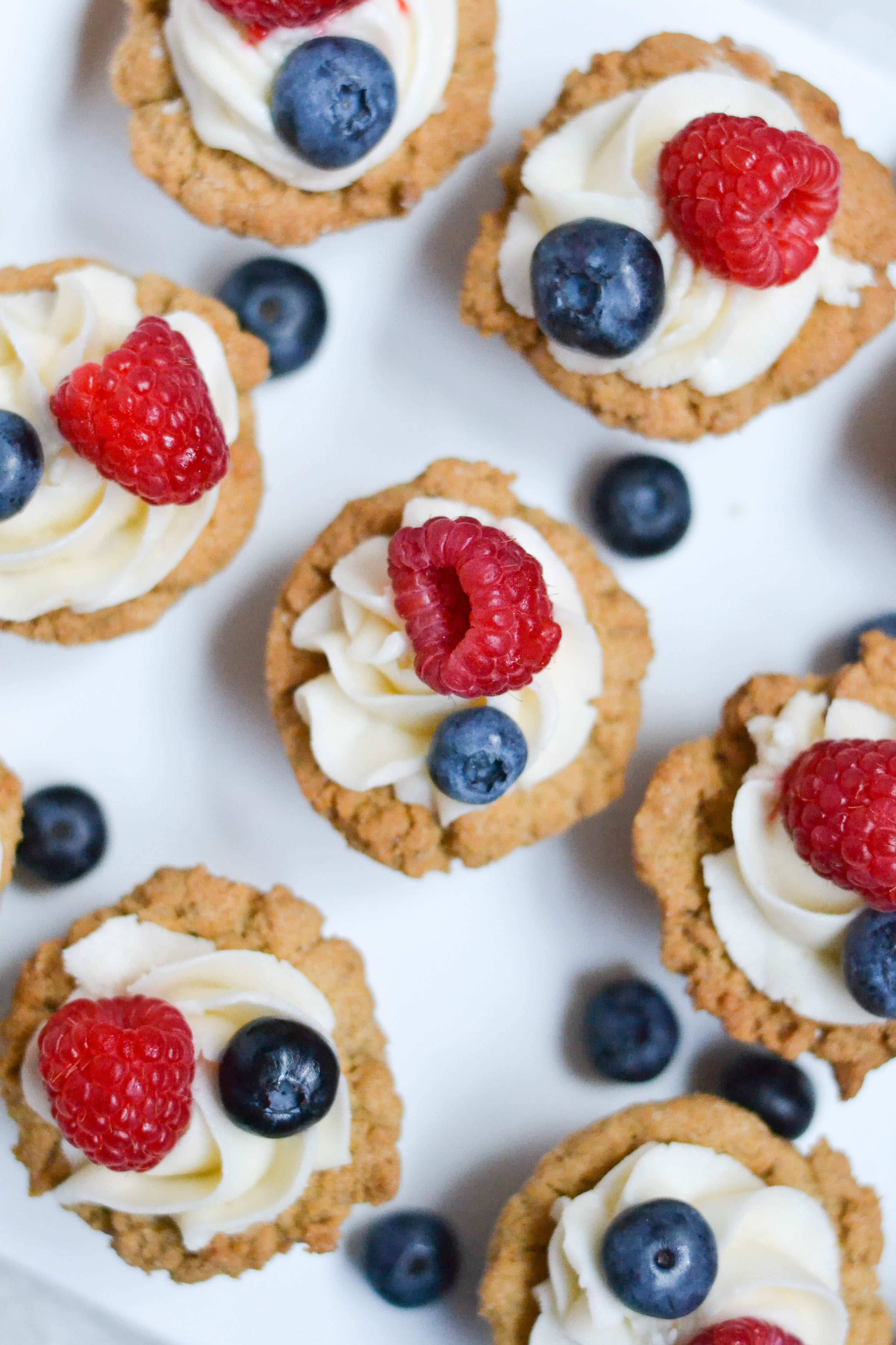 Vegan Red, White and Blue Cookie Cups - (GF, DF, V) - A Dash of Megnut