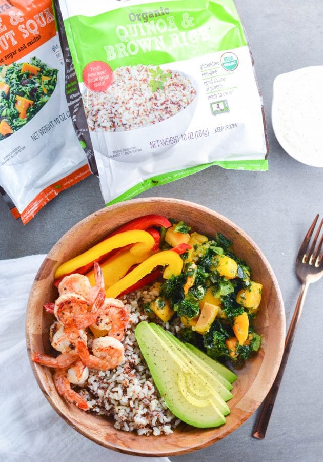 Shrimp Grain Bowl with Creamy Cashew Sauce A Dash of Megnut