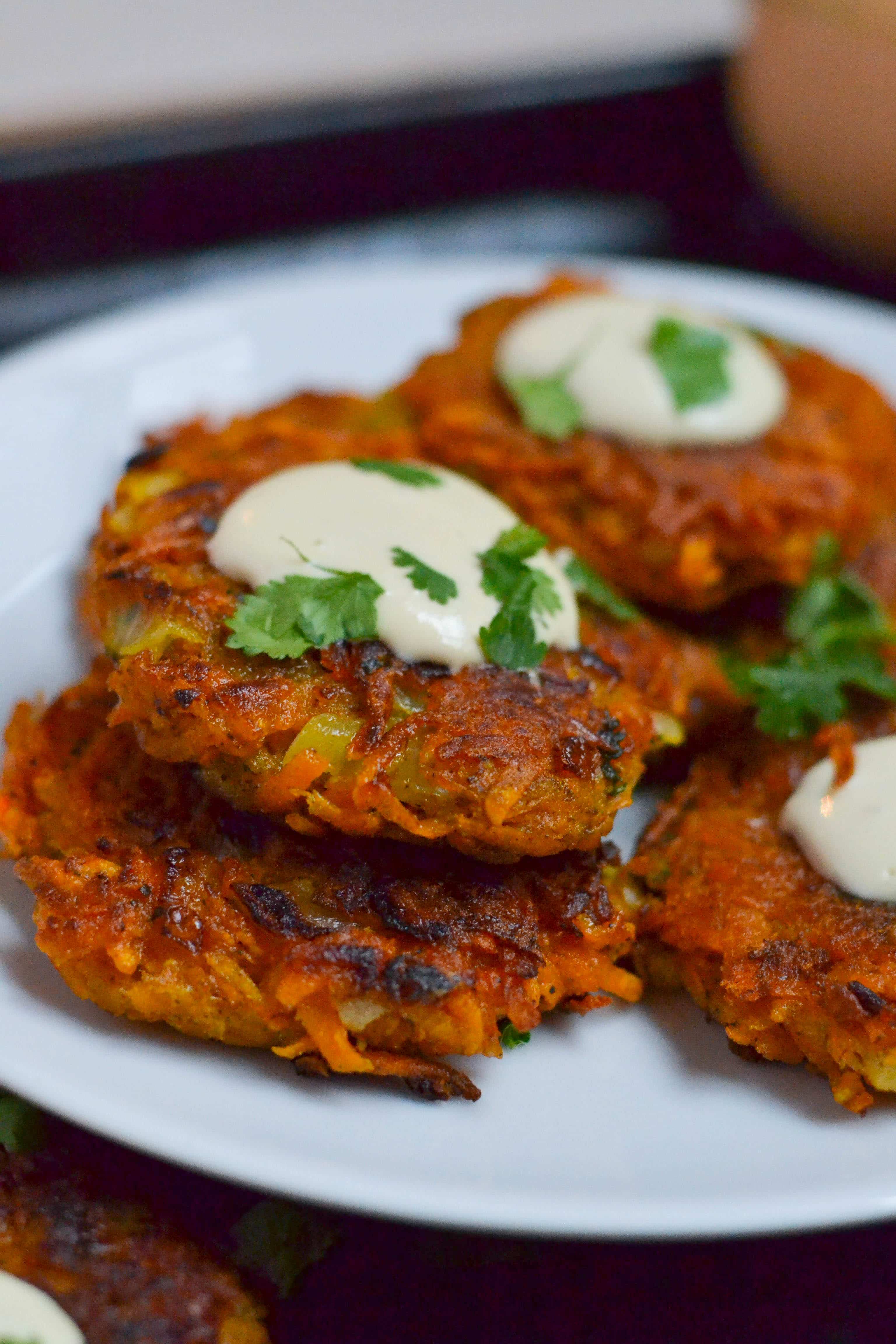 Vegan Curried Butternut Squash Fritters (GF, DF, V) - A Dash of Megnut