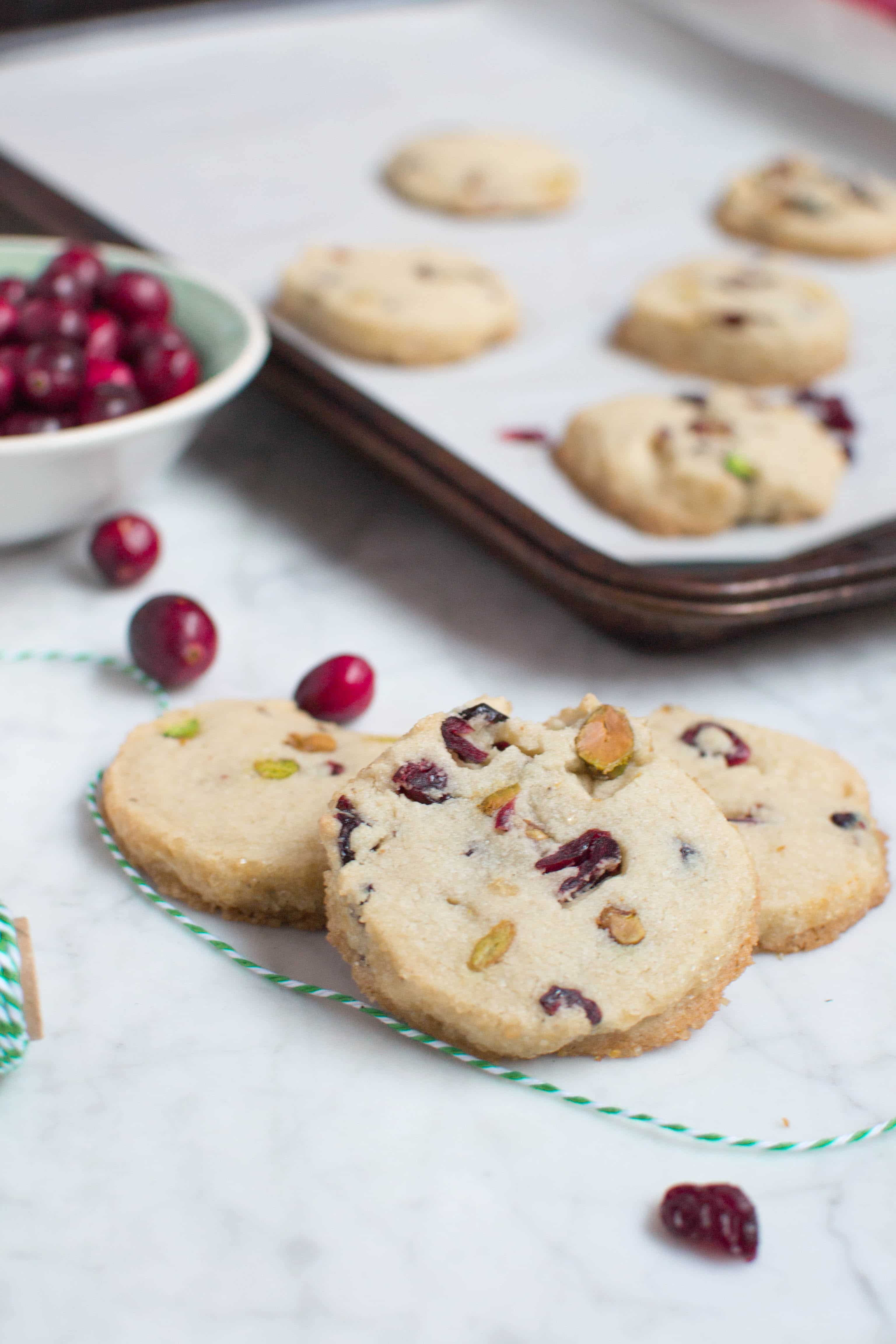 Gluten-Free Cranberry Pistachio Icebox Cookies - A Dash of Megnut