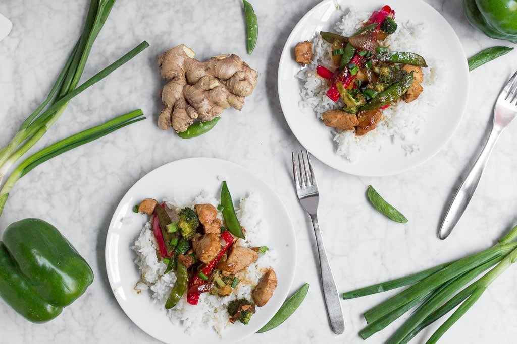 This gluten-free chicken teriyaki stir fry makes a great weeknight meal or meal prep recipe! Homemade teriyaki sauce is the star in this recipe! Get loads of beautiful and vibrant vegetables in each bite, too! 