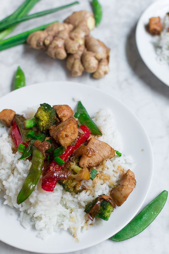 This gluten-free chicken teriyaki stir fry makes a great weeknight meal or meal prep recipe! Homemade teriyaki sauce is the star in this recipe! Get loads of beautiful and vibrant vegetables in each bite, too! 