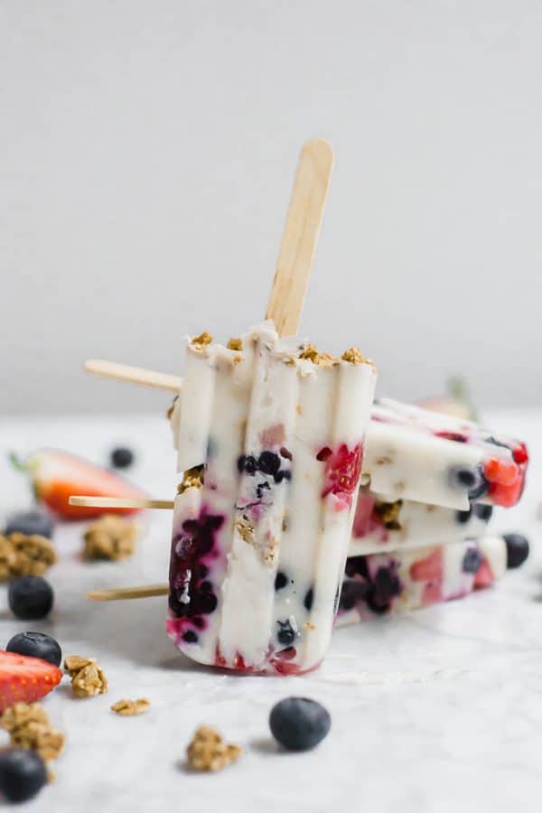 Greek Yogurt Popsicles with Granola (Breakfast-Friendly!)