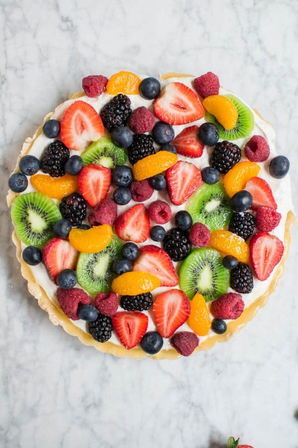 GlutenFree Fruit Tart with Lemon Curd and Cream Cheese Filling