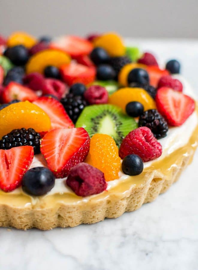 GlutenFree Fruit Tart with Lemon Curd and Cream Cheese Filling