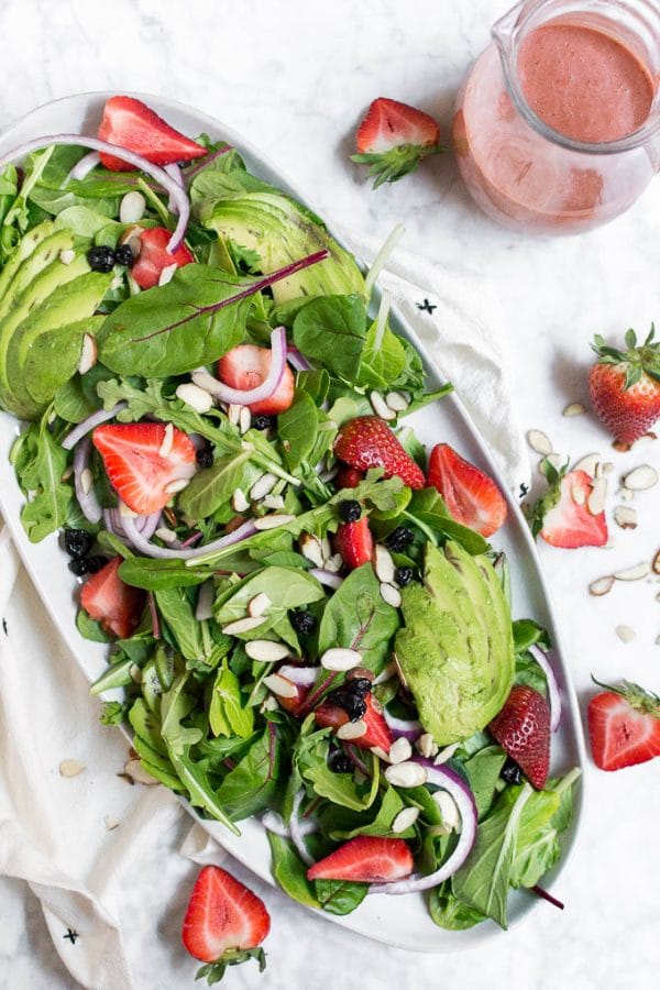 Strawberry Spinach Salad with Strawberry Balsamic Dressing GlutenFree