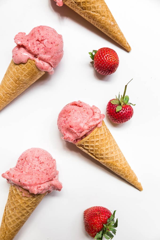 Strawberry Banana Nice Cream - dairy-free, vegan, gluten-free