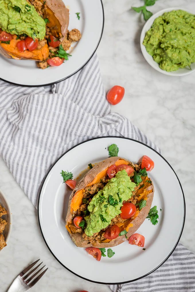 Whole30 Turkey Taco Stuffed Sweet Potatoes