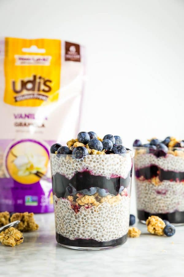 Chia Pudding with Granola and Berries Gluten Free and Vegan