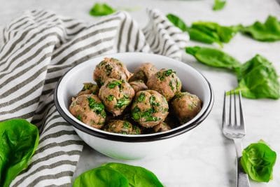 Baked Turkey Spinach Meatballs - A Dash of Megnut