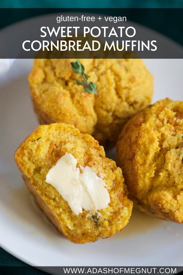 Gluten-Free Vegan Sweet Potato Cornbread Muffins - A Dash of Megnut