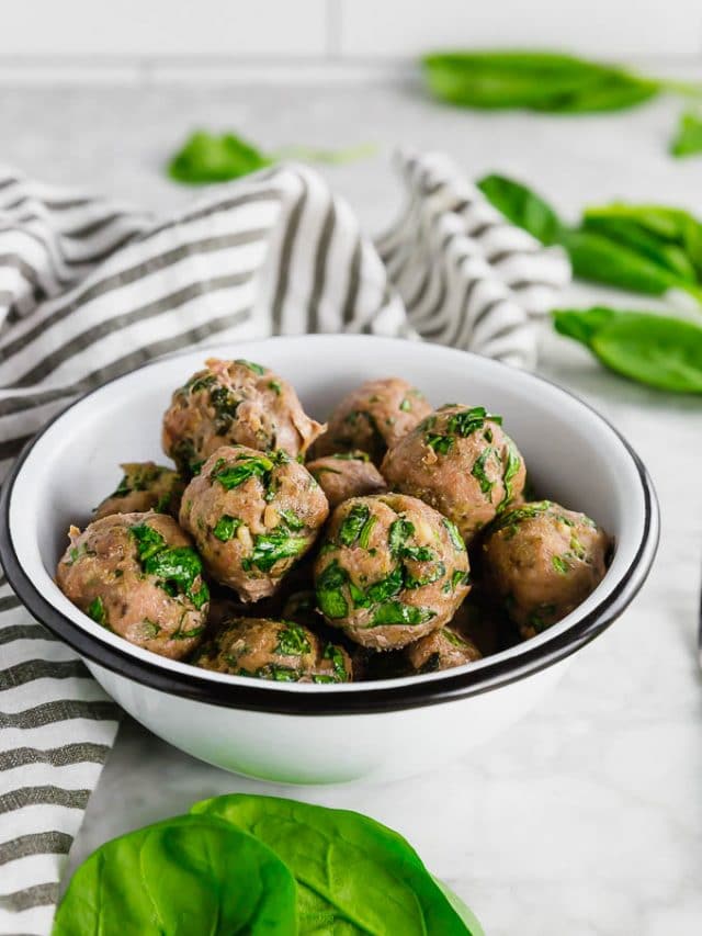 Gluten-Free Baked Turkey Spinach Meatballs Story