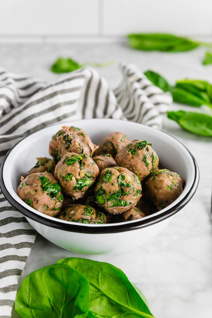 GlutenFree Baked Turkey Spinach Meatballs Story A Dash of Megnut