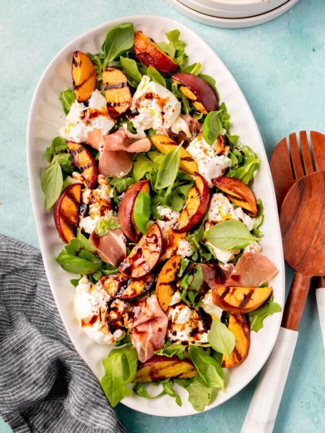 Grilled Peach Burrata Salad