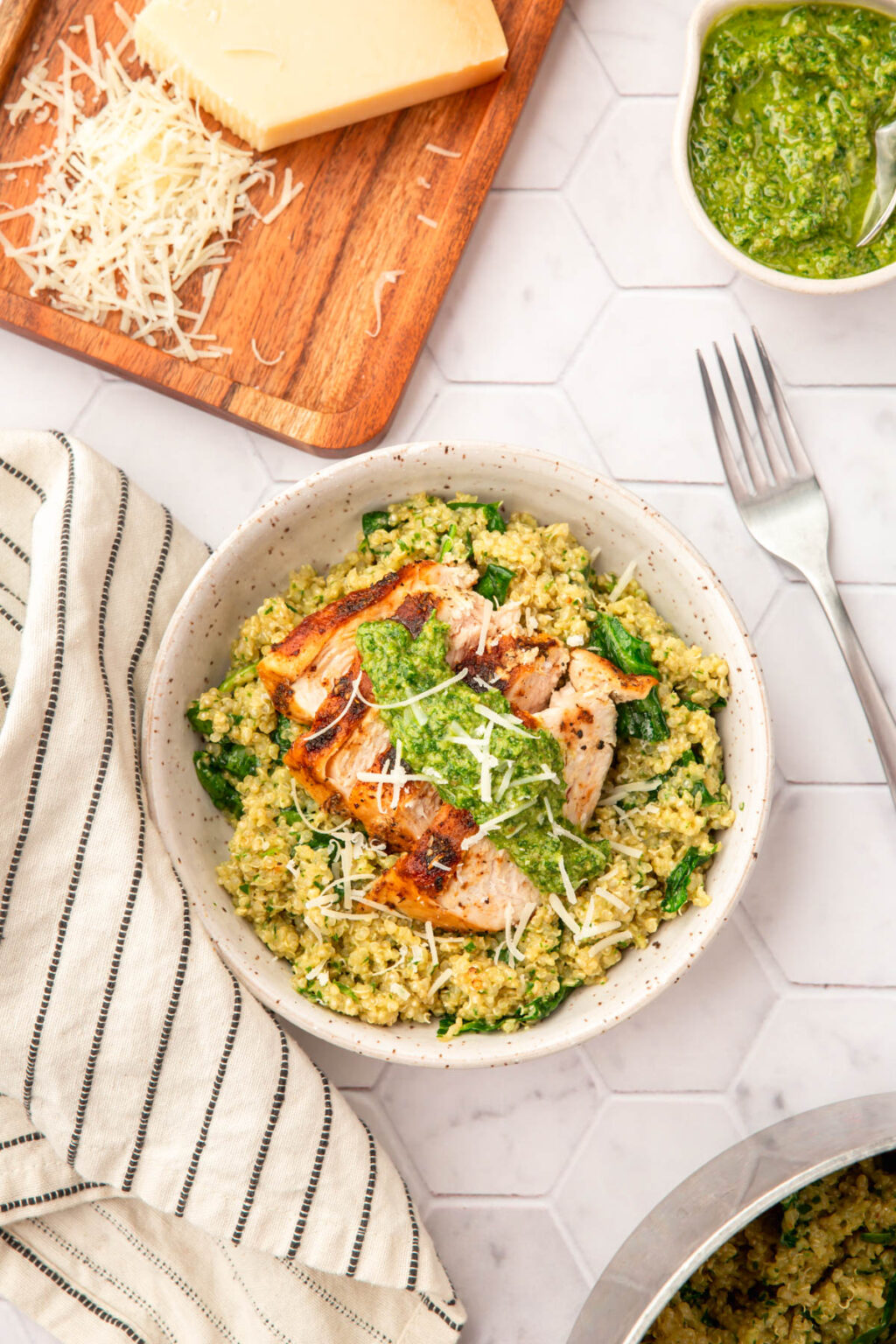 Chicken Pesto Quinoa Bowls A Dash of Megnut