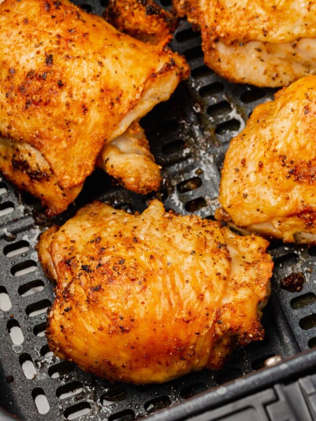 Crispy Air Fryer Chicken Thighs A Dash of Megnut