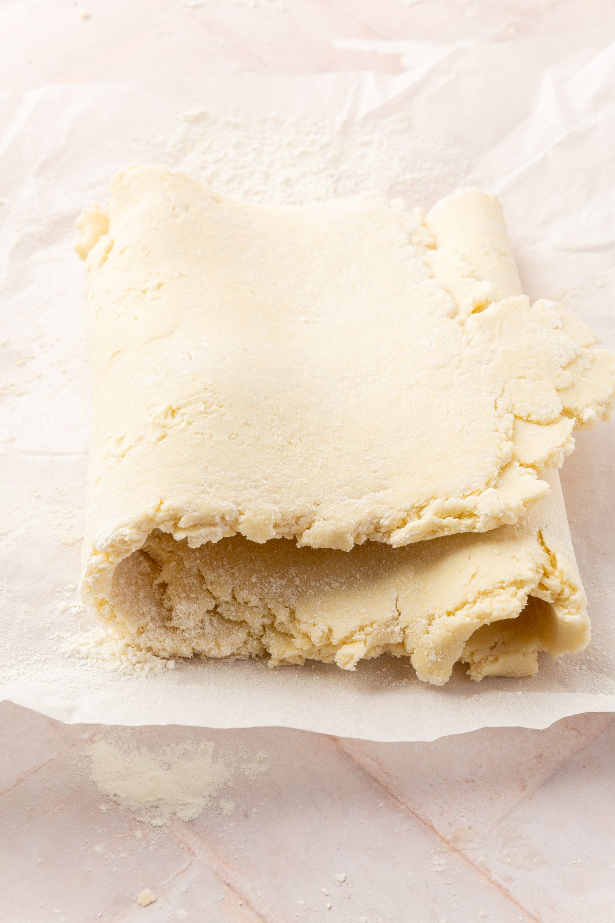 Image of pop tart dough not yelled rolled out or cut into pieces.